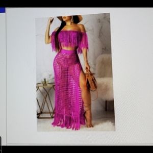 Poolside/ beach cover up crocheted in purple 💜